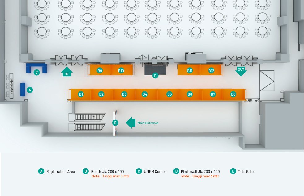 Booth Sponsor dan Layout Ruang Conference